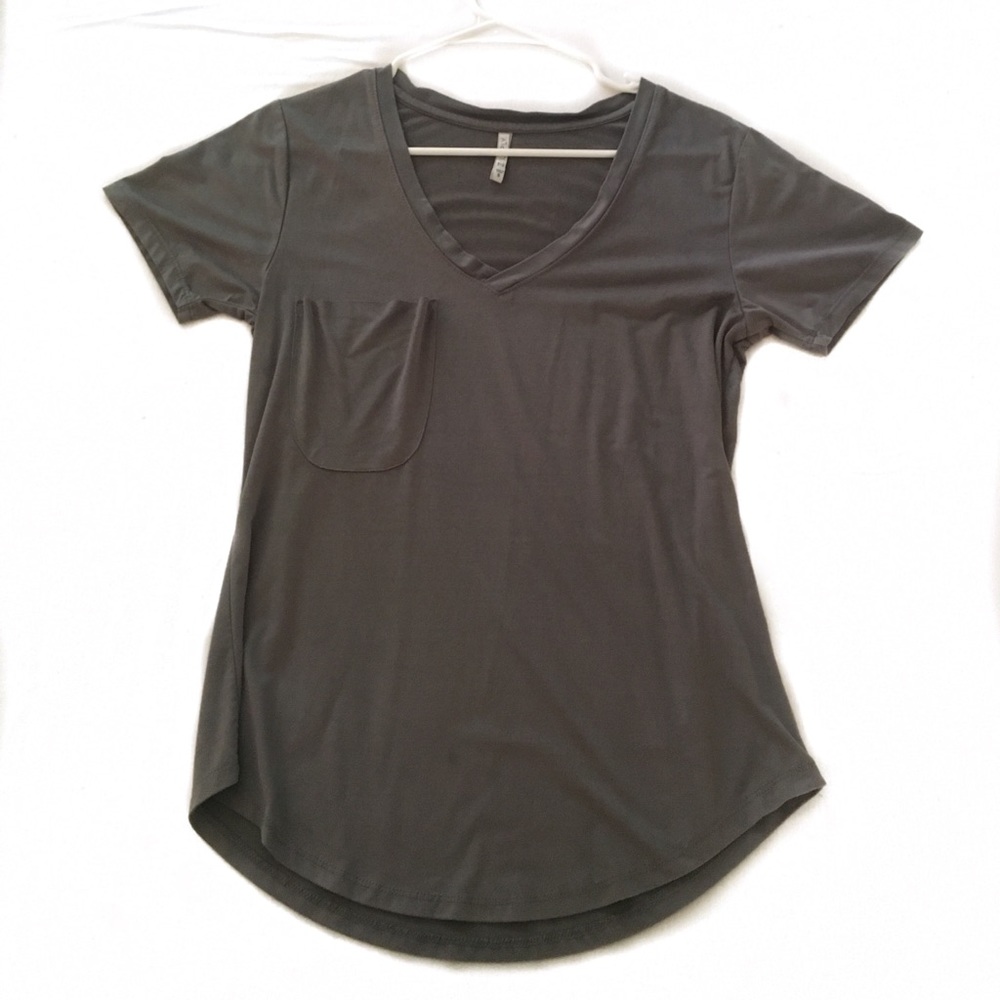 Faux suede V-neck Top